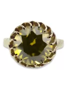 Pierścionek z żółtego 8k złota z Żółtym perydotem vrc035x-yp Klasyczny Vintage Art Deco Rosyjski sowiecki styl biżuterii z epoki